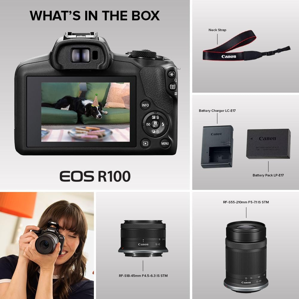 Canon EOS R100 Mirrorless Camera Lens Kit