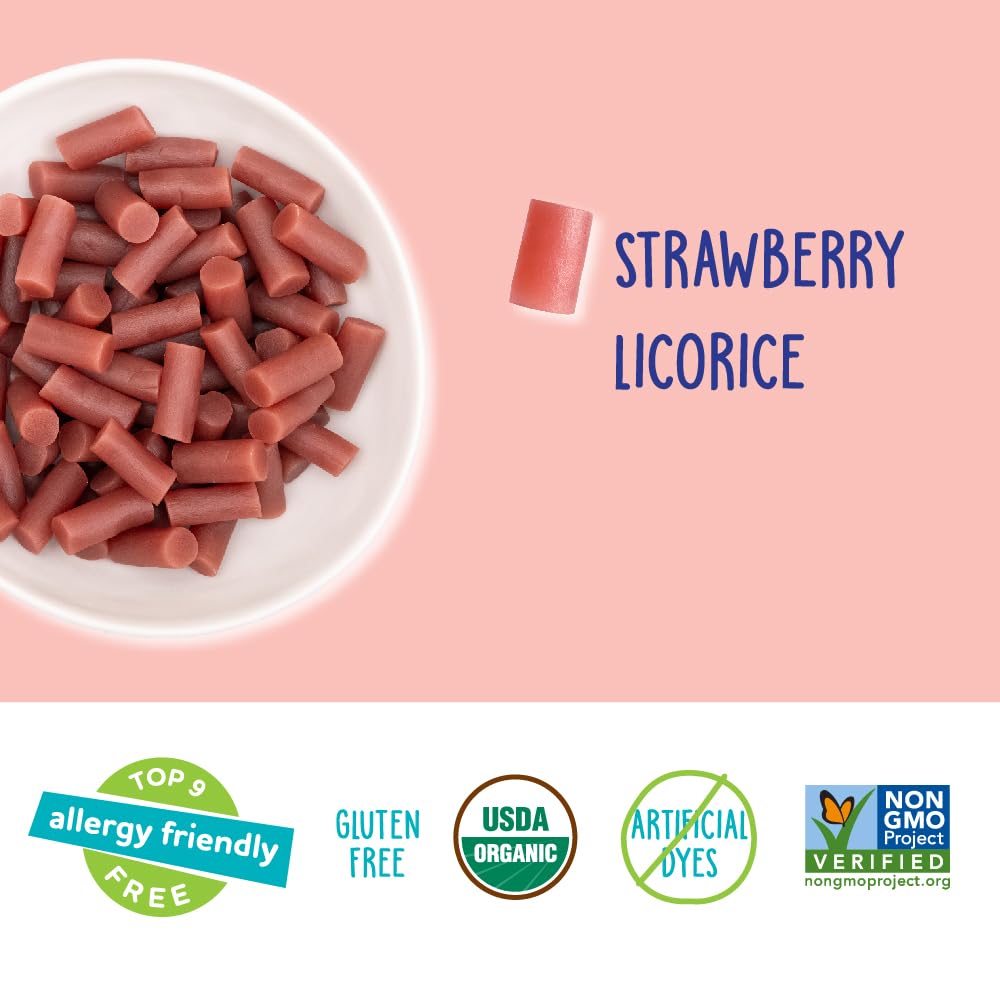 YumEarth Organic Gluten Free Licorice Snack Packs - Allergy Friendly, Gluten Free, Non-GMO, Vegan, No Artificial Dyes - 5 Ounce (Pack of 6) (Black)