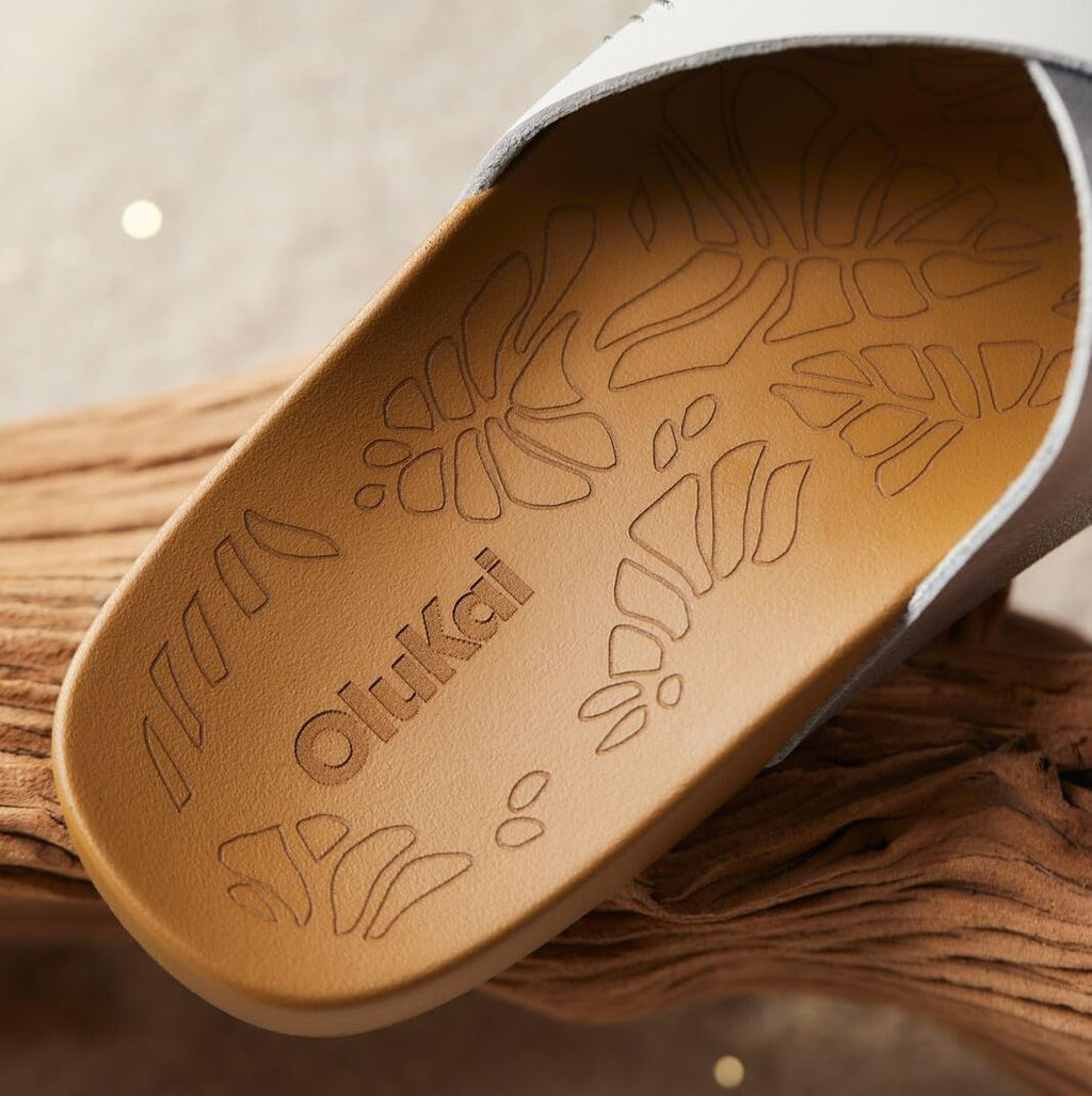 OluKai Kipe'a Olu Women's Slide Sandal, Premium Leather, Relaxed & Dressy Design For Any Occasion, All-Day Comfort & Fit