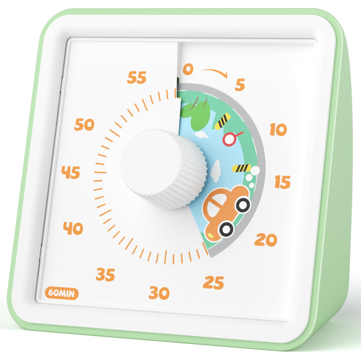 LIORQUE 60 Minute Visual Timer for Kids, Visual Countdown Timer for Classroom Office Kitchen with 'Rainbow' Pattern Design, Pomodoro Timer with Silent Operation (Batteries Included)
