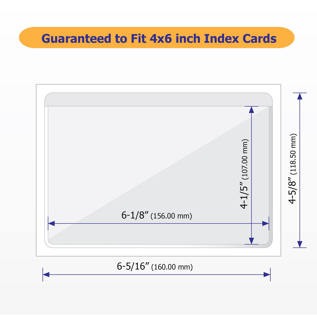 IMAGAME Clear Adhesive Business Card Pocket swith Side Open for Loading, 50 Pack, Plastic Labels Holders for Storage Bins and Library Card, Ideal for Organizing and Protecting Your Business Cards