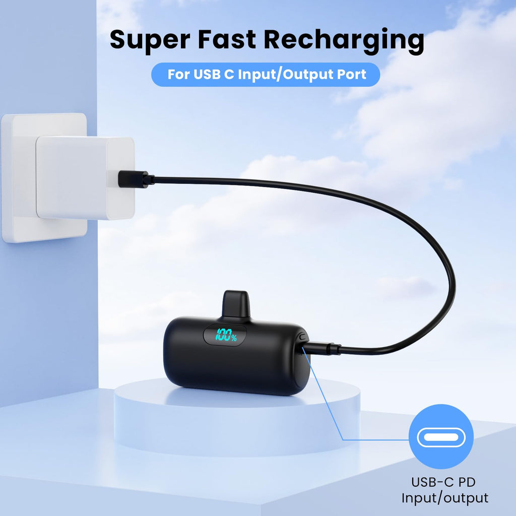 [2-Pack]Portable Charger for iPhone 17/16/15,Mini Power Bank 5000mAh PD USB C Portable Phone Charger,Travel Essential Battery Pack for iPhone 17/17 Air/16/16 pro/15/15 pro Max/Android/Samsung/Moto/LG