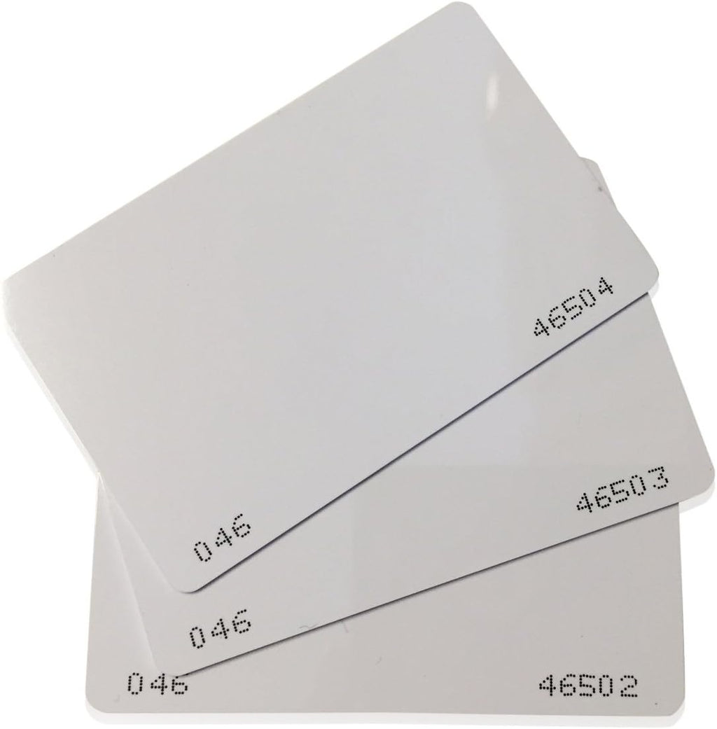 100 pcs 26 Bit Proximity CR80 Cards Weigand Prox Blank Printable Swipe Cards Compatable with ISOProx 1386 1326 H10301 format readers. Works with the vast majority of access control systems