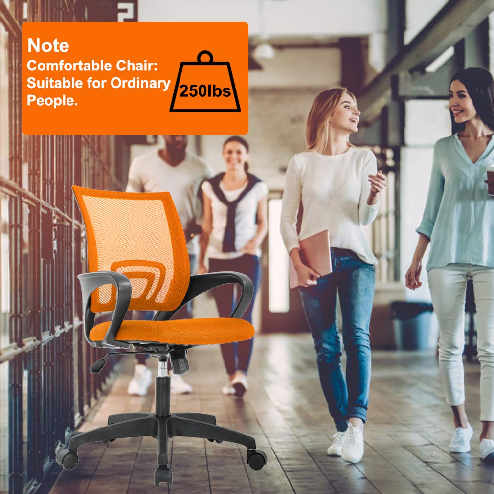 BestOffice Home Office Chair Ergonomic Desk Chair Mesh Computer Chair with Lumbar Support Armrest Executive Rolling Swivel Adjustable Mid Back Task Chair for Women Adults, Black (Black)