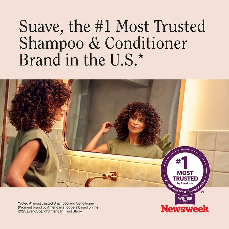 Suave Almond & Shea Butter Shampoo and Conditioner for Dry Hair – Moisturizing Hair Products for Women & Men, Frizz Control, 12.6 Oz Ea