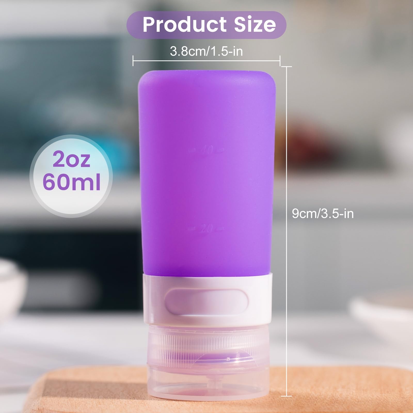 MICEBAY Condiment Squeeze Bottles for Sauces, 1-oz Mini Silicone Salad Dressing Container to Go with Snack Storage Bag, Leakproof Sauce Bottles for Lunch Box, 4 Pack, Blue