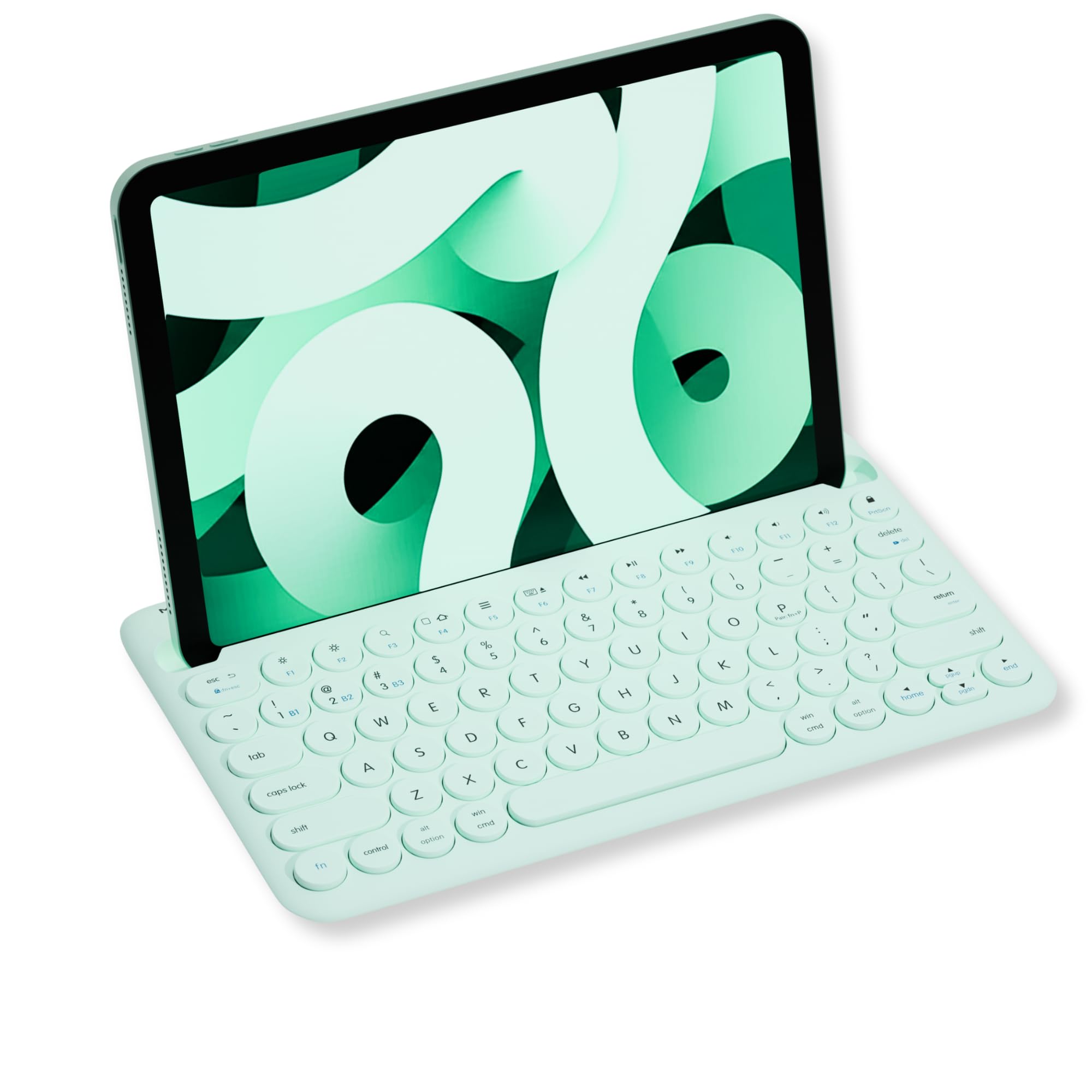 Macally Bluetooth Keyboard for Tablet | Wireless Keyboard for iPad mini/Air/Mini, iPhone (Multi-Device, Built-in Stand, Rechargeable) Easy to Use and Cute Portable