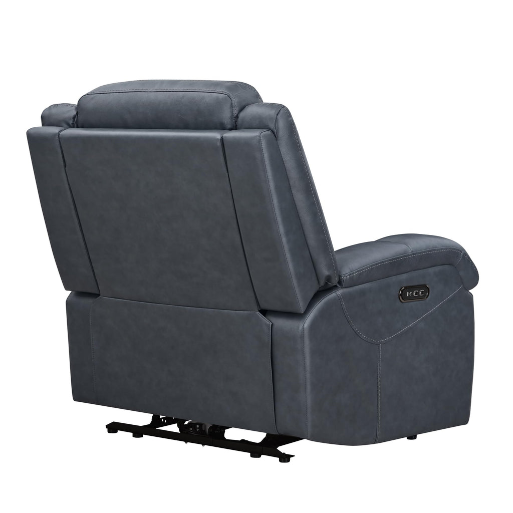Watson & Whitely Genuine Leather Power Recliner Chairs for Adults, Wall Hugger RV Recliner with Power Headrest & Charging Ports, Electric Recliner Sofa Chair for Living Room, Black