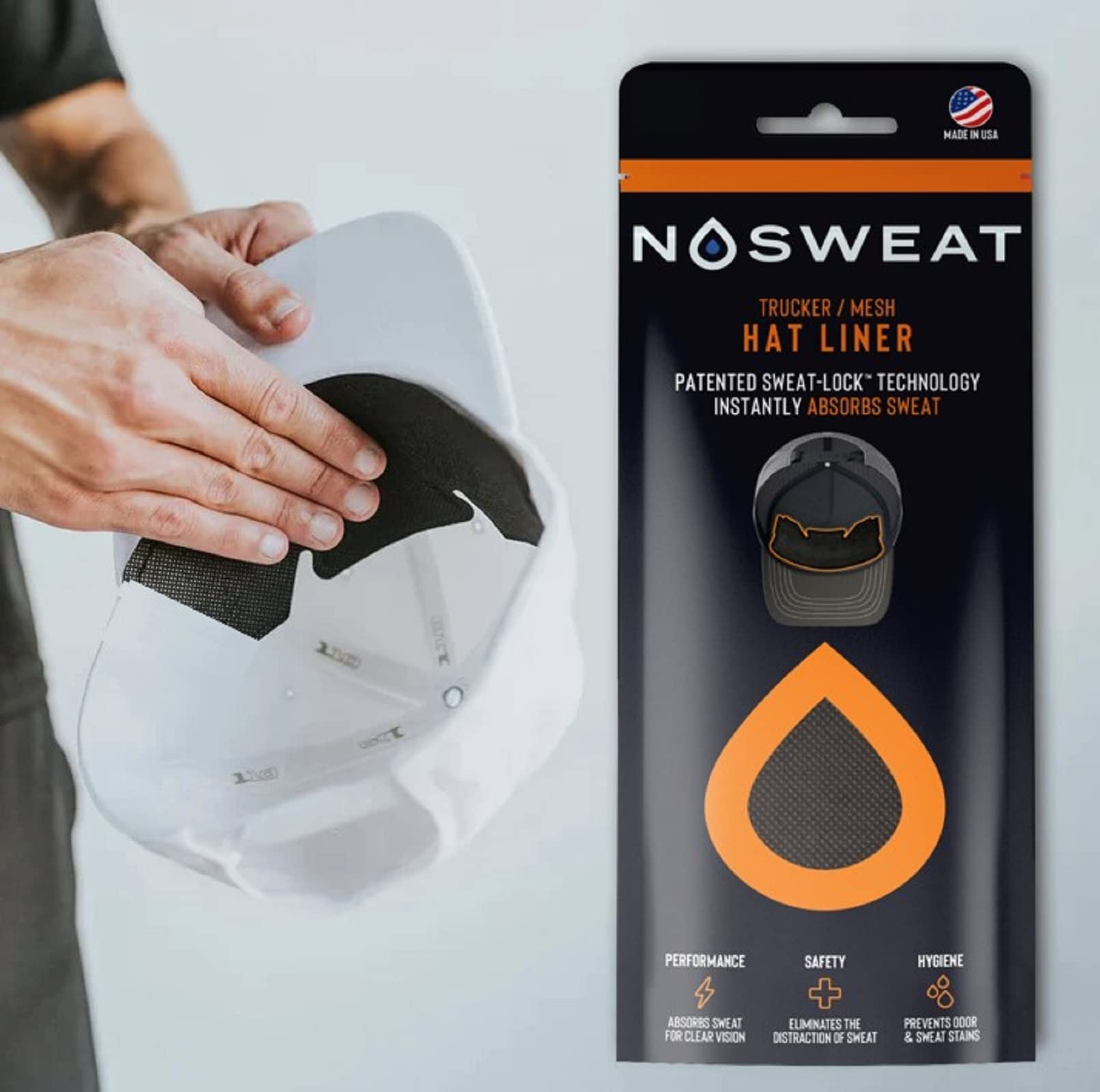 Trucker Hat Sweat Liner & Mesh Hat Sweat Guard Bands | Prevents Odor & Stains | Made in The USA - 3 | 6 | 12 | 25 Pack