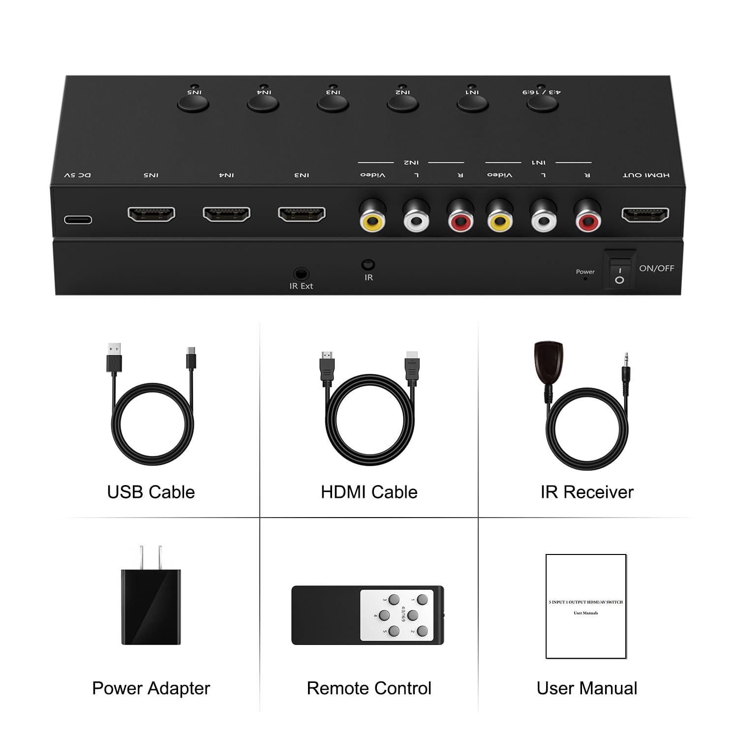HDMI 2.1 Bi-Directional Switch Ultra HD 8K HDMI Switcher 2 in 1 Out/ 1 in 2 Out HDMI Switch Supports 8K@60Hz/ 4K@120Hz 48Gbps Compatible with Switch/Switch OLED PS5/4 Xbox Roku Apple TV Fire TV Stick