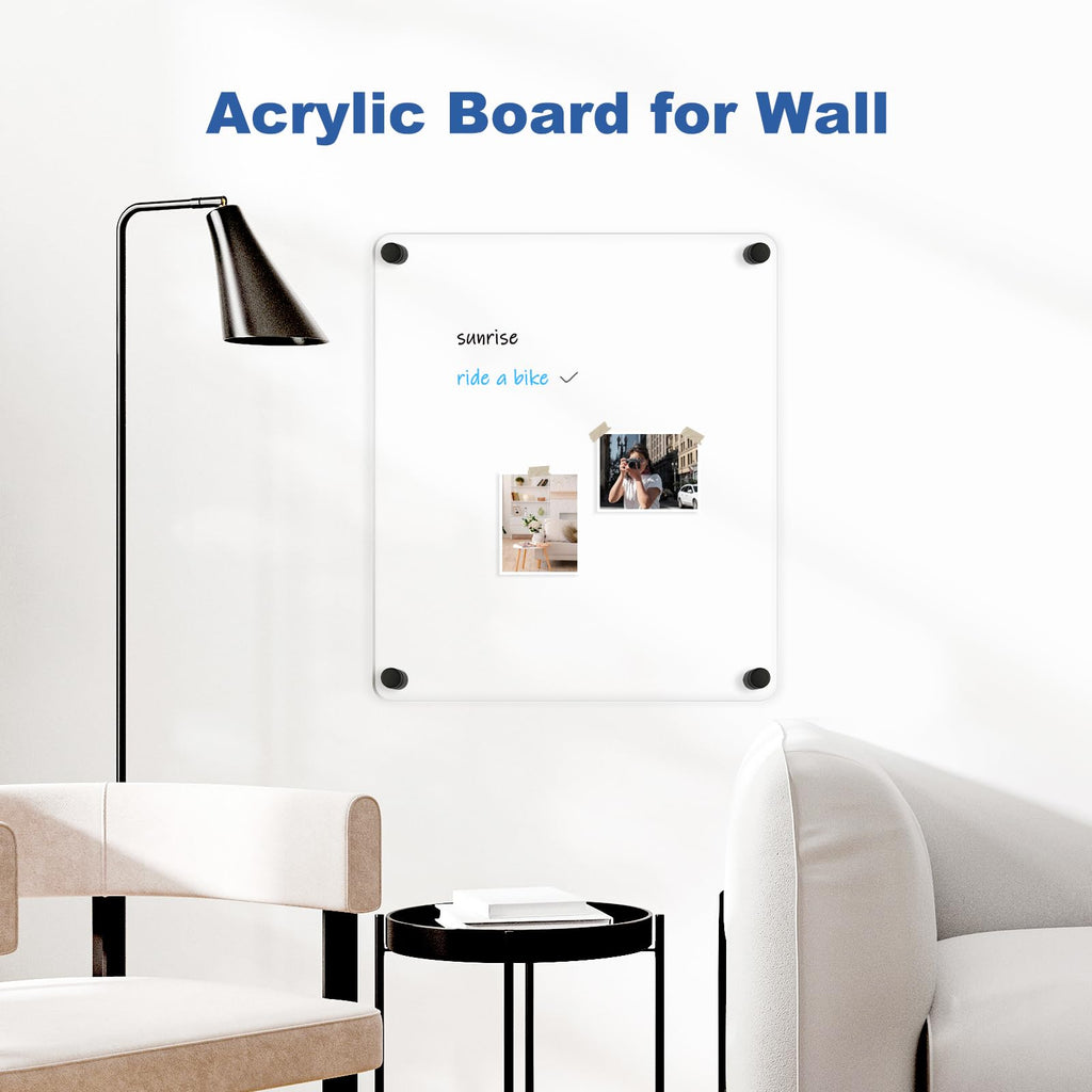Acrylic Calendar for Wall Whiteboard, 12" x 12" Weekly Clear Dry Erase Board, Small Planning Board White Board for Wall, Home, Office, School