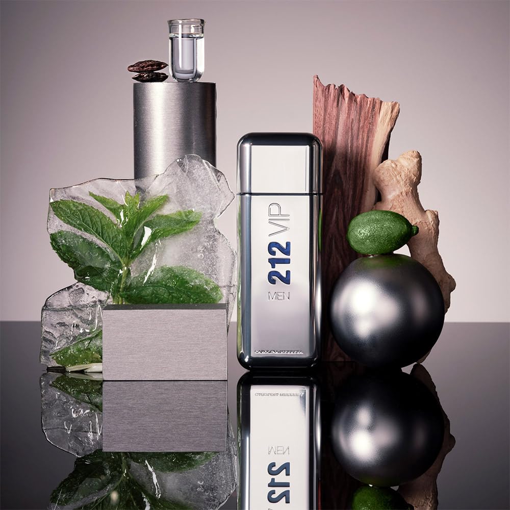 Carolina Herrera 212 Vip Men Fragrance For Men - Notes Of Caviar Lime, Ginger And Tonka Bean - Intimate And Magnetic Scent - Blend Of Fresh And Woody - Perfect For Night Use - Edt Spray - 1.7 Oz