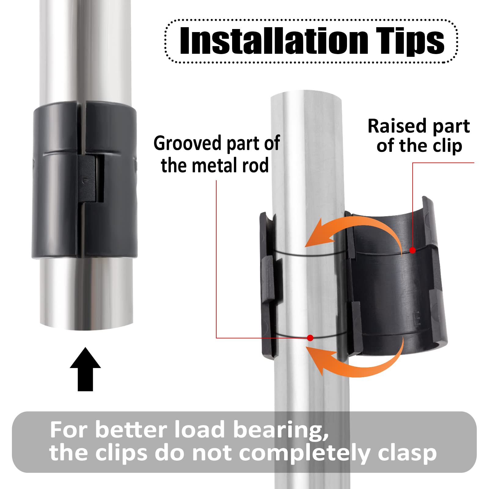 8 Wire Shelving Shelf Lock Clips for 1" Post - 4 Pairs of Shelving Sleeves Replacements for Wire Shelving System Plastic Accessories Parts