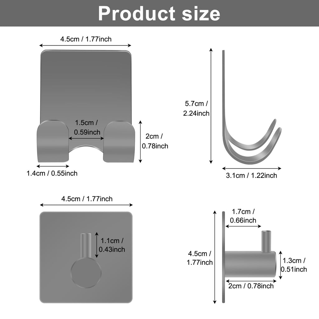 CGBE Shower Holders for Razors, 2 Pack Squeegee Holder and 2 Pack Razor Holder, Razors Holder for Shower Heavy Duty Waterproof Hook for Squeegee Loofah - Black