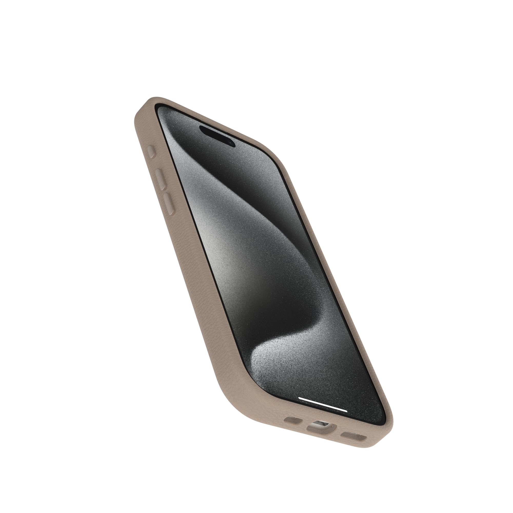 OtterBox iPhone 15 Symmetry Series Cactus Leather for MagSafe - Noir ASH (Black), Slim, Premium, Protective iPhone Case