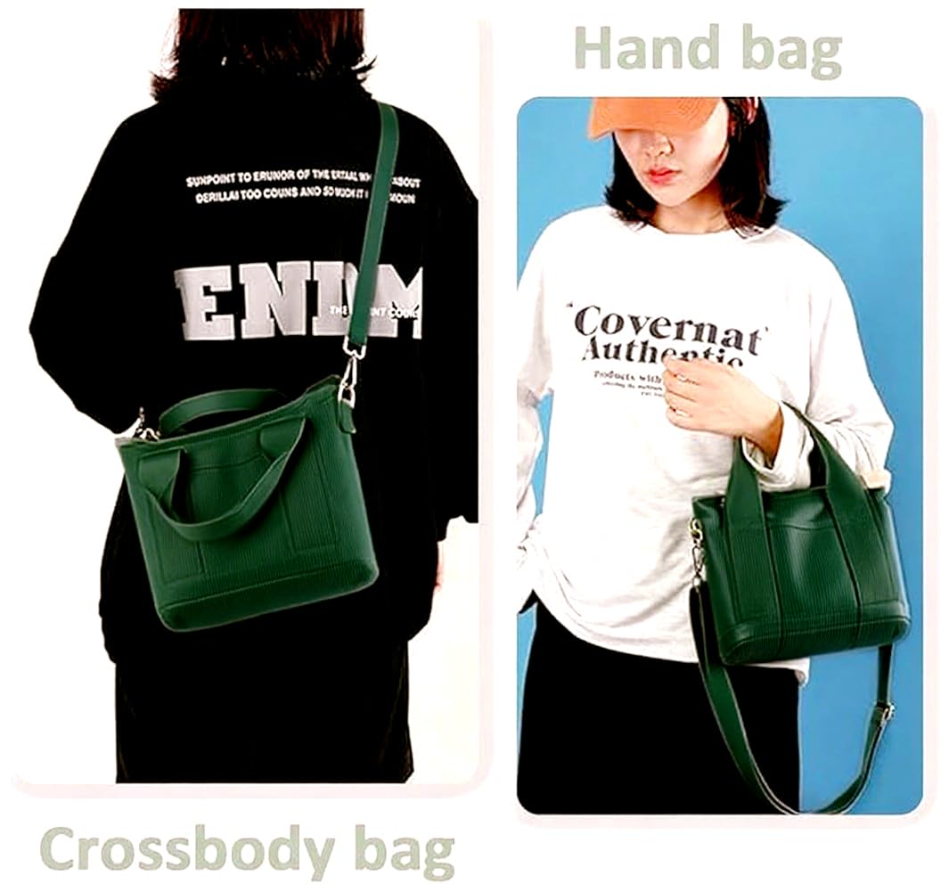Small Tote Bag with Zipper, 2024 Canvas Multi-Pocket Crossbody Bag Shoulder Bag Satchel Hobo Bag Messenger Bag