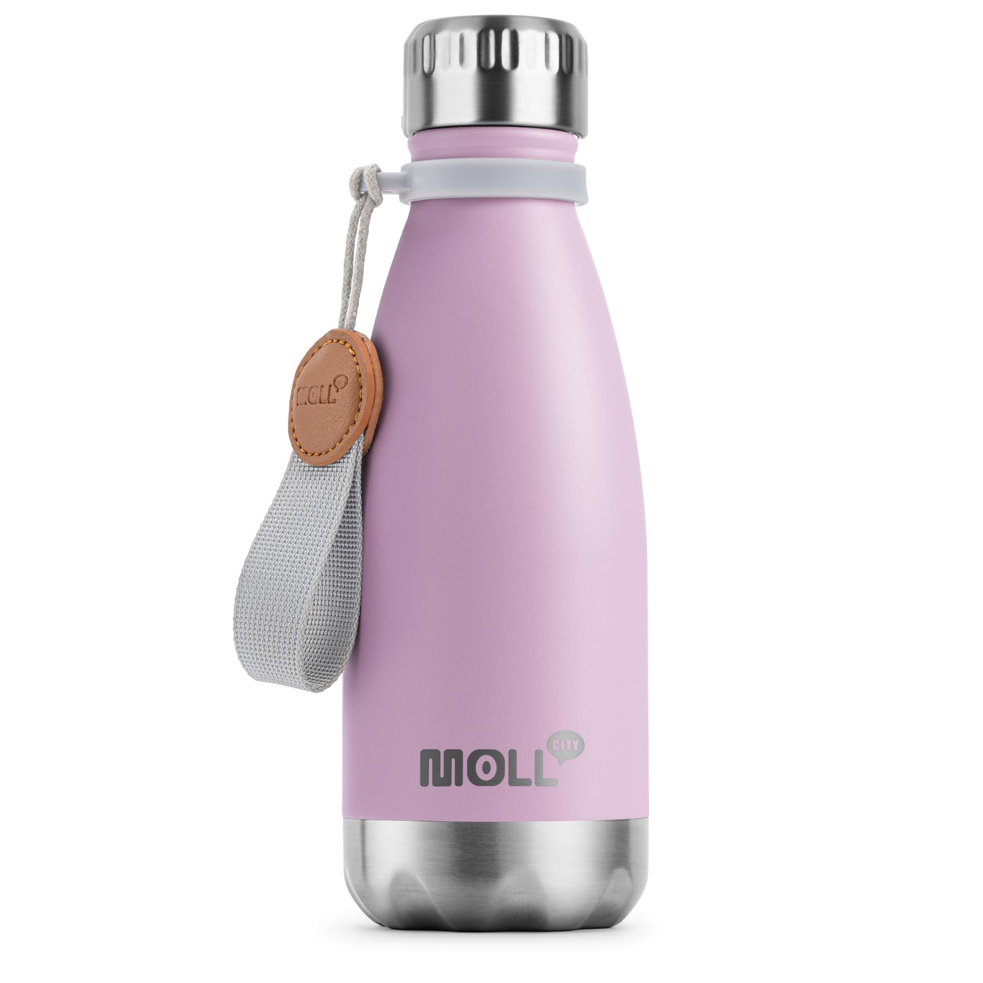 9 oz Water Bottle for Kids-Small Stainless Steel Water Bottle for School Vacuum Insulated Metal Leak Proof Cola Shape Water Flask for Boys Girls(Baby Blue)