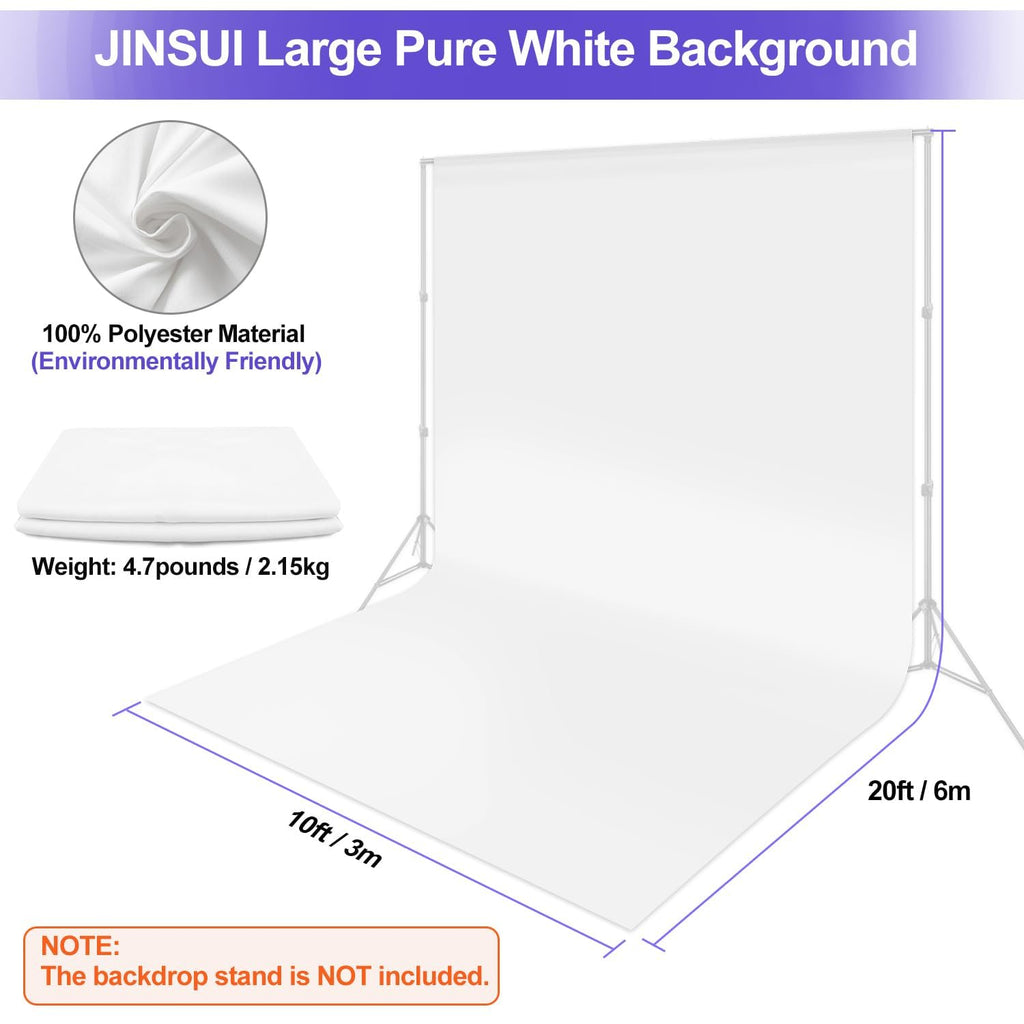 Black Backdrop 10x10ft, Photo Backdrop Curtain for Photoshoot, Pure Photographic Studio Backgrounds, Thick Polyester Fabric Photography Black Screen for Party Portraits Video Recording (Backdrop Only)
