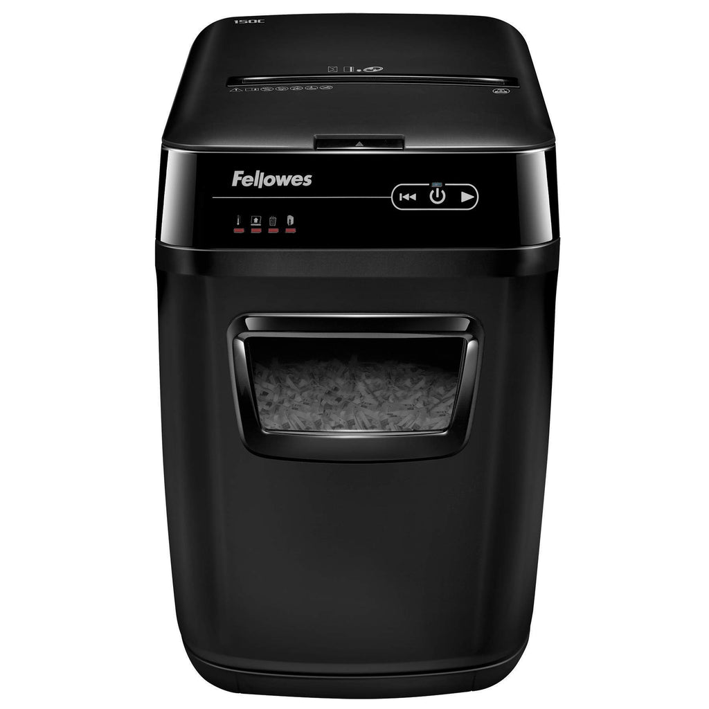 Fellowes AutoMax Micro-Cut 100M Commercial Office Auto Feed 2-in-1 Paper Shredder with 100-Sheet Capacity, Black