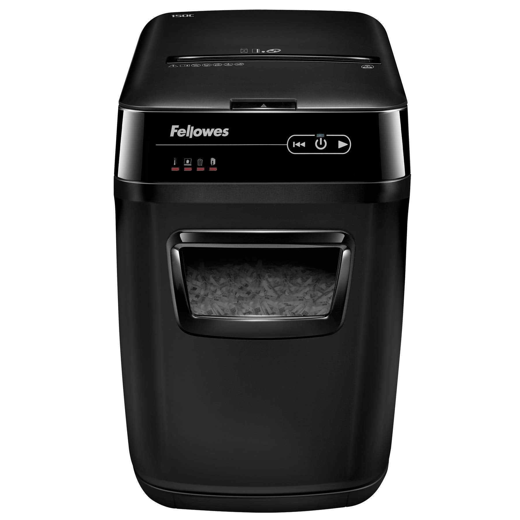 Fellowes AutoMax Micro-Cut 100M Commercial Office Auto Feed 2-in-1 Paper Shredder with 100-Sheet Capacity, Black