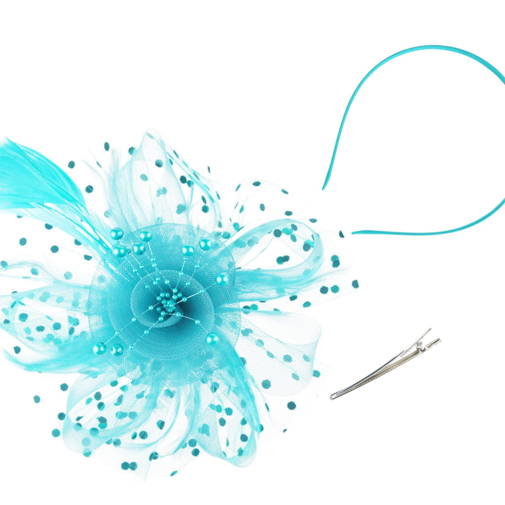 AQOKKA Women Fascinators Hats Flower Fascinators with Headband and Clip Tea Party Headwear for Women and Girls