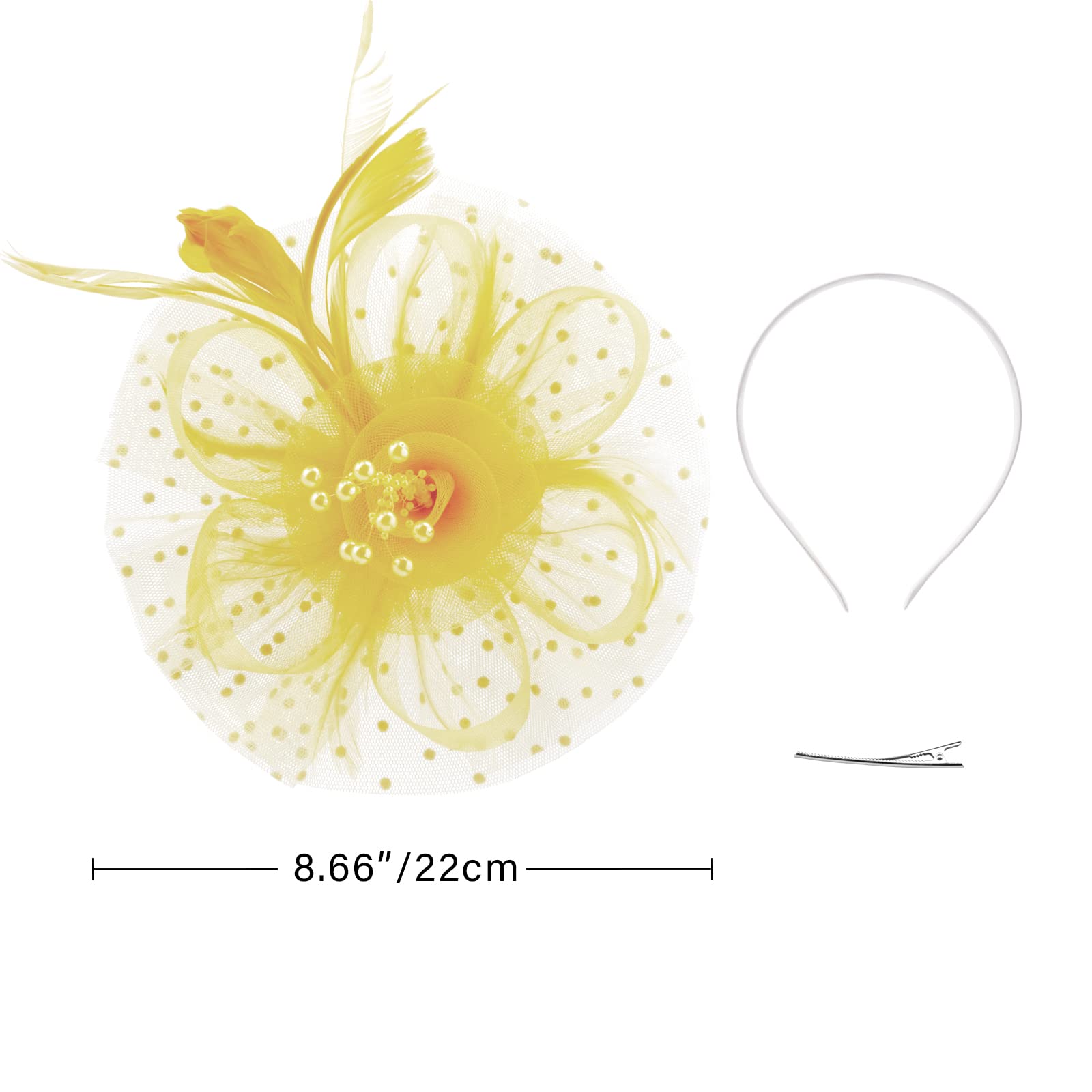 AQOKKA Women Fascinators Hats Flower Fascinators with Headband and Clip Tea Party Headwear for Women and Girls