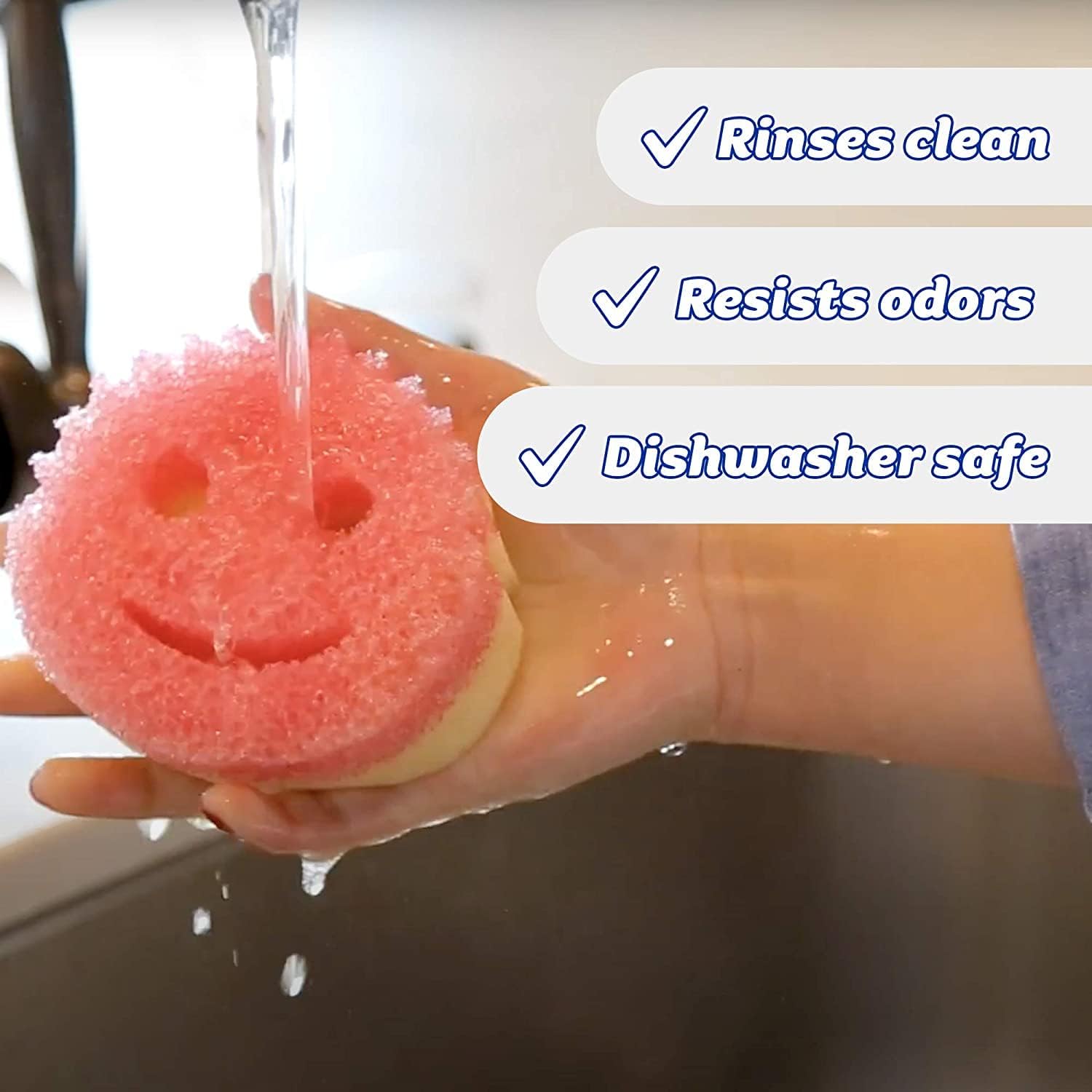 Scrub Daddy Dual Sided Sponge and Scrubber - Scrub Mommy - Scratch Free Sponge for Dishes and Home, Soft in Warm Water, Firm in Cold, Odor Resistant, Multi Surface 8 Count (Pack of 1)