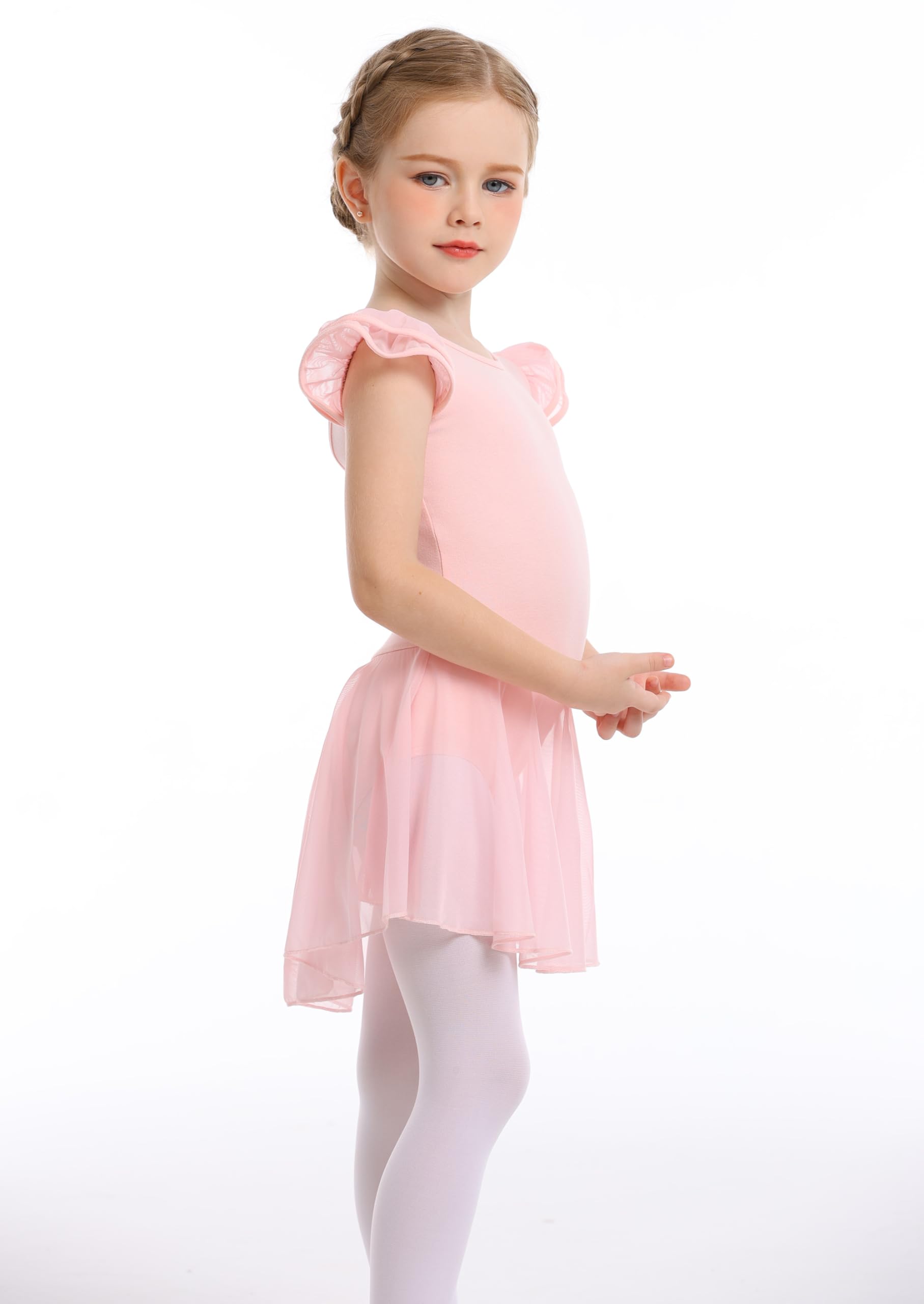 Mecceos Ballet Leotards for Girls Toddler Dance Leotards Short/Long Sleeve Skirt Ballerina Outfits