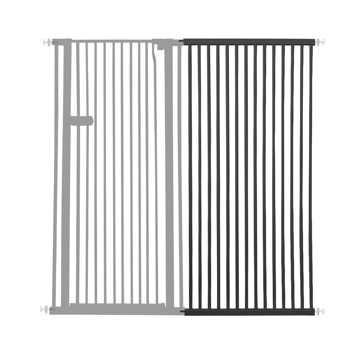 Lumizone Extra Tall Cat Gate Extension Kit 55.12" High 4.13" Wide Black | Tall Pet Gate Dog Gate for Doorway Hallway Stairs Pressure Mounted Extra Wide 1.37" Gap No Drilling