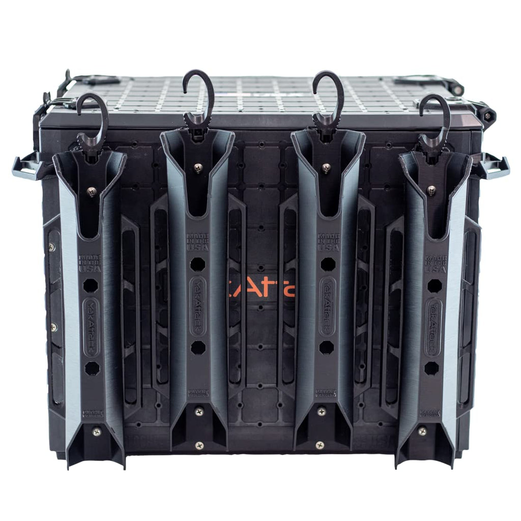 YakAttack BlackPak Pro 13" x 13" Fishing Crate with 3 Rod Holders - Battleship Grey | Compact Tackle Storage Box & Gear Organizer for Kayaks | Lightweight, Durable & Customizable Marine Accessory