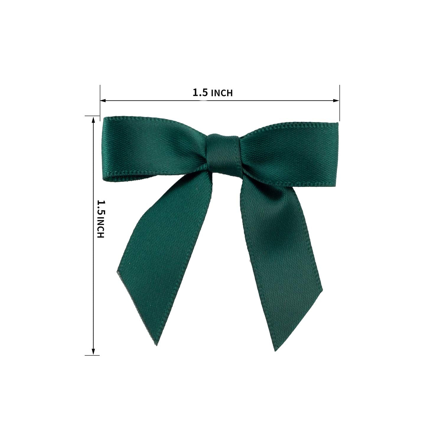 7Rainbows 50pcs Boutique 1.5" Black Satin Ribbon Mini Bows for Craft Sewing Scrapbooking Wedding and Gift Wrapping