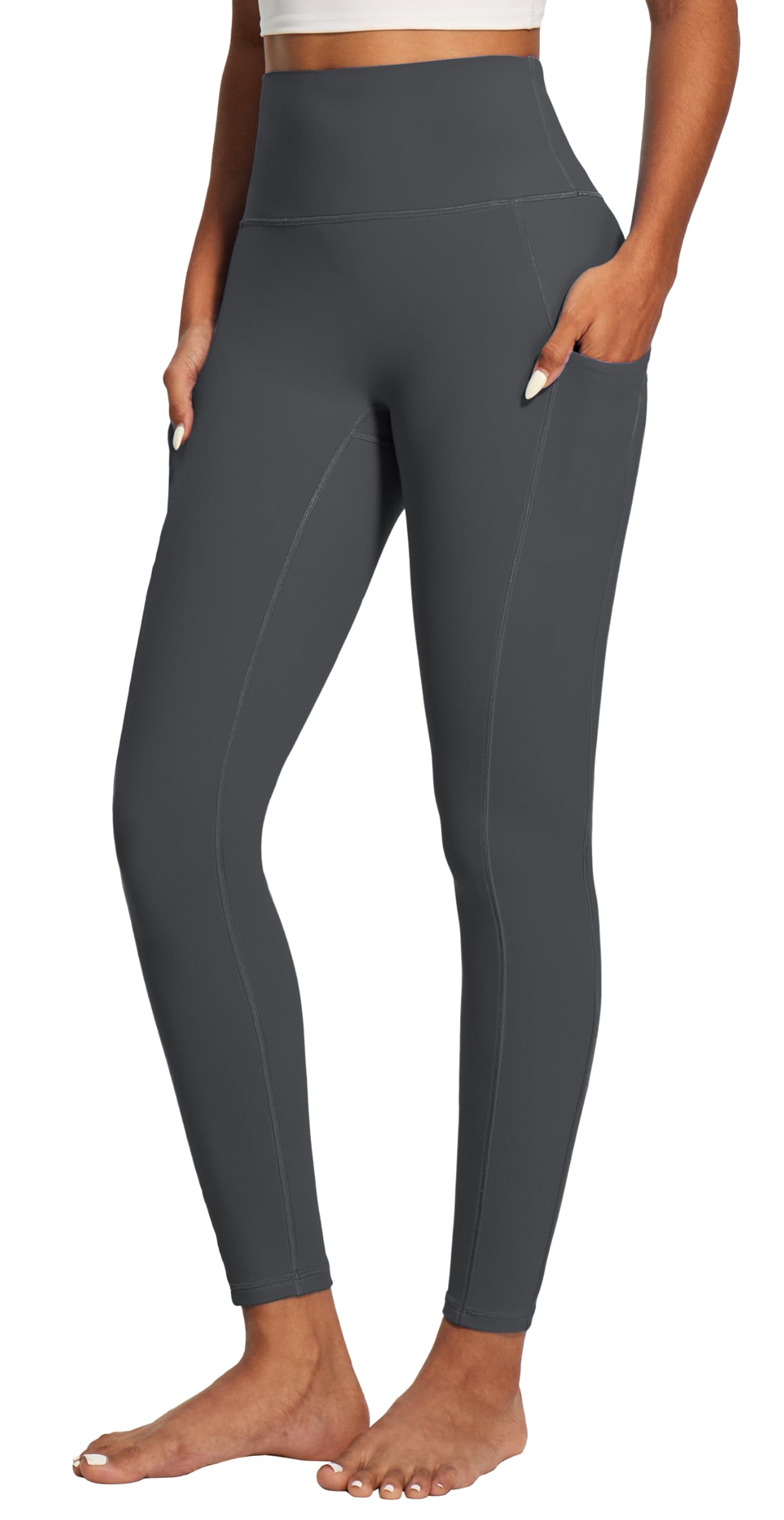 IUGA Compression Leggings for Women Tummy Control No Front Seam Leggings with Pockets High Waisted Workout Yoga Pants