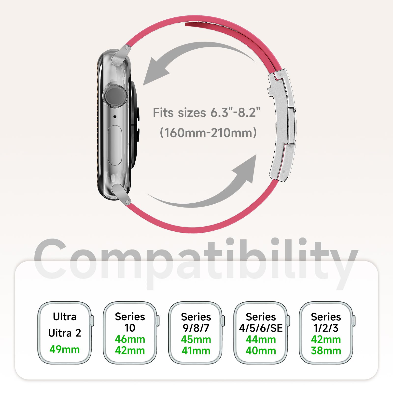 Designer Leather Band Compatible with Apple Watch 49mm46mm45mm44mm42mm41mm 40mm38mm for Women,Magnetic Buckle Replacement Strap for iWatch Ultra 3/2 /1 SE 3/2/1 Series 11/10/9/8/7/6/5/4/3/2/1