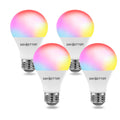 DAYBETTER Tuya Smart Light Bulbs, RGBCW Wi-Fi Color Changing Led Bulbs Compatible with Alexa & Google Home Assistant, A19 E26 9W 800LM Multicolor Led Light Bulb, No Hub Required, Light Bulbs 4 Pack