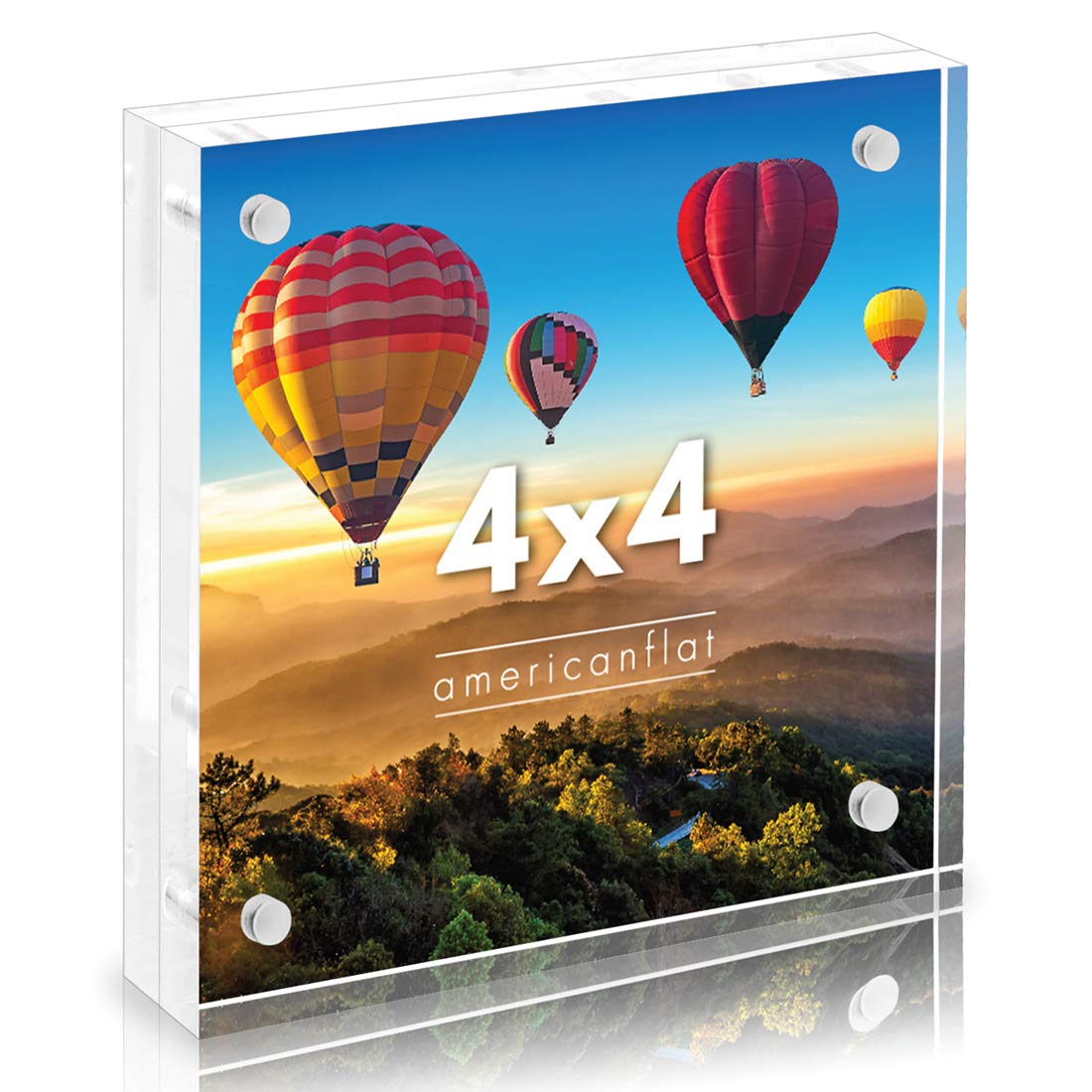 Americanflat 3.5x5 Acrylic Picture Frame - Double Sided Frames with Magnetic Corners - Transparent Acrylic Frames for Desk or Tabletop Display - 3.5x5 Picture Frame with Microfiber Cloth Included