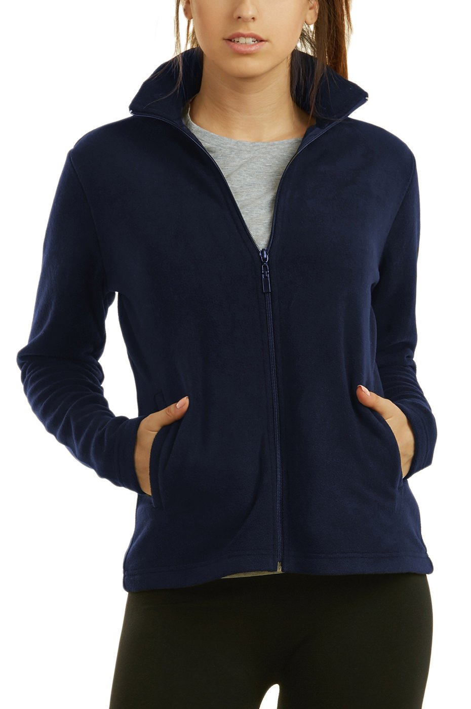 Sofra Women's Polar Fleece Full Zip Up Winter Jacket
