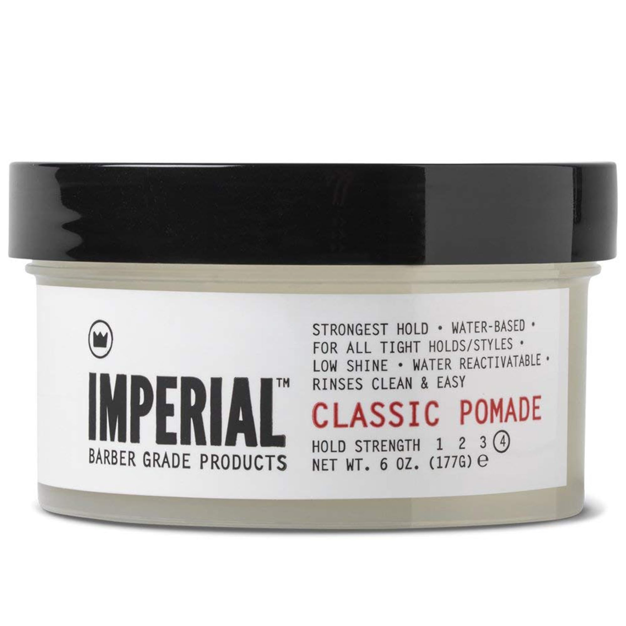Imperial Barber Grade Products | Classic Pomade, 2 oz | TSA Approved | Travel Sized | Strong Hold | Low Shine | Water-Based | Easy to Wash Out | For Tight Holds and Styles