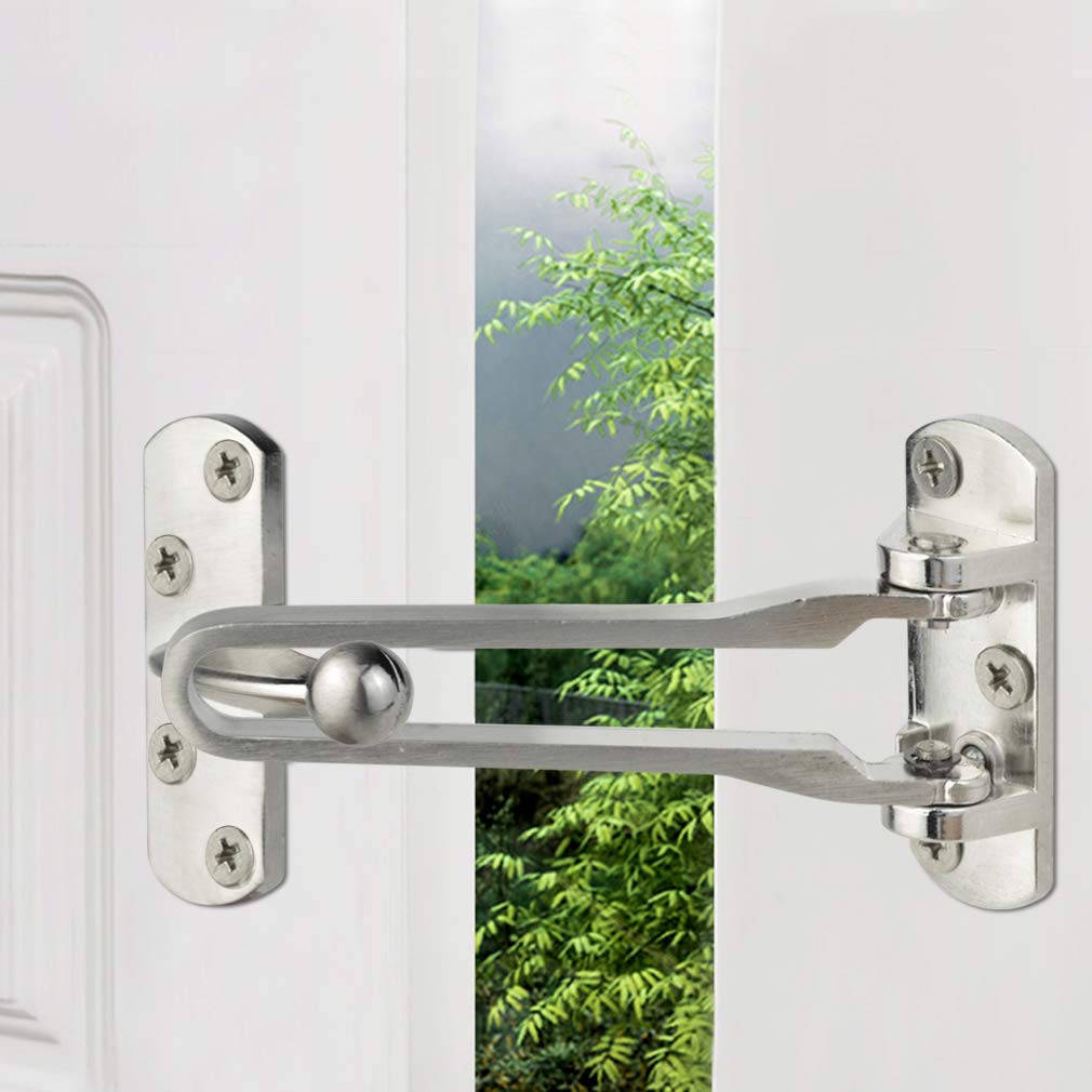 Topbuti Home Security Door Lock, 2 Pack Latch Guard Clasp Front Door Locks for Kids, Home Reinforcement Lock for Swing-in Doors, Hotel Door Latches, Thicken Solid Aluminium Alloy (Black)