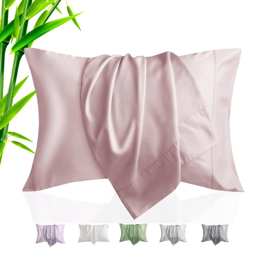 Pillow Cases Standard Size 2 Pack, Bamboo Rayon Cooling Pillowcases with Envelope Closure, Cool Breathable Pillow Case for Hot Sleepers & Night Sweats, 20x26 inches, Aqua Blue