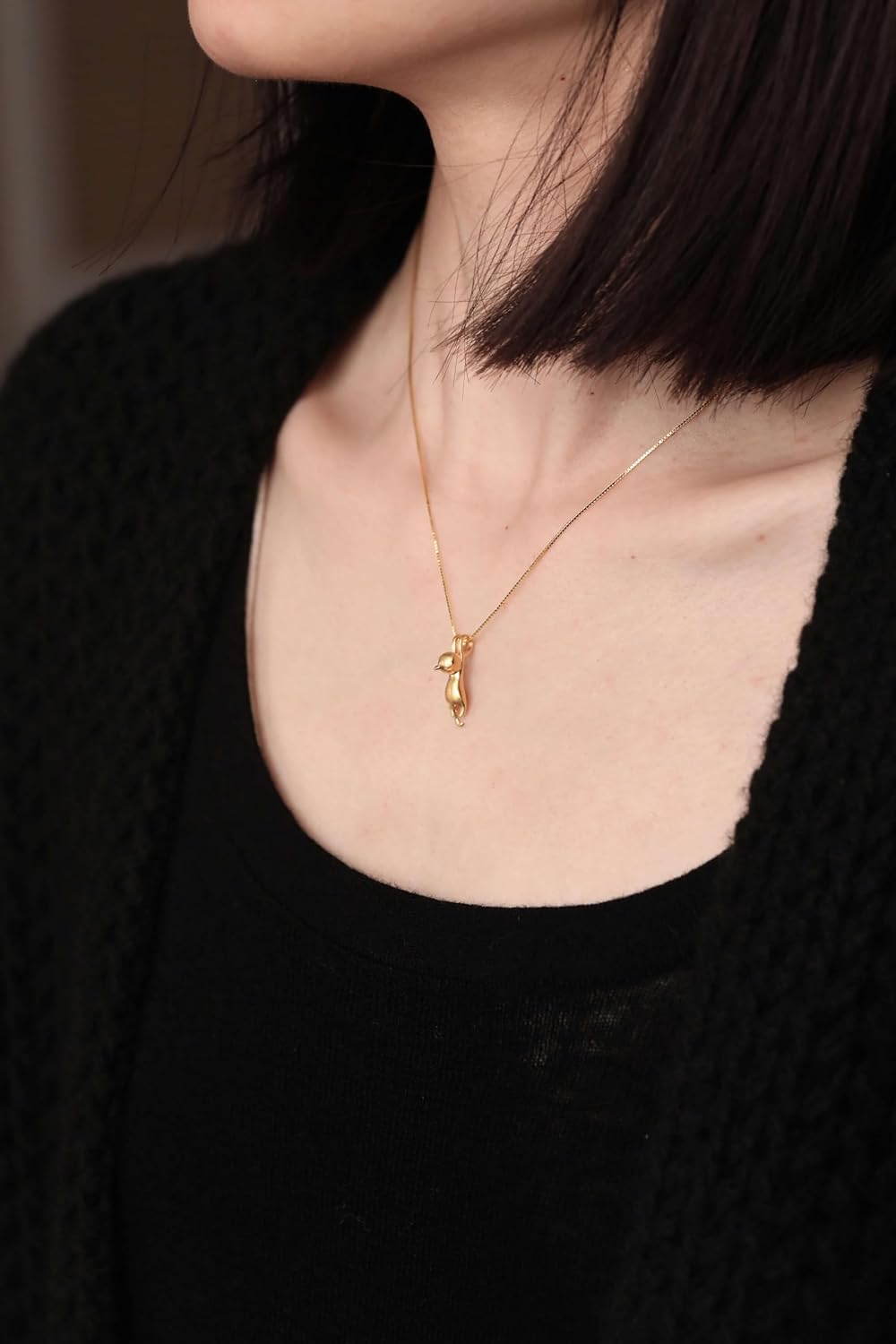 S.Leaf 925 Sterling Silver Cat Necklace Jewelry for Women Trendy Dainty Charm Pendant Necklaces Best Friend Birthday Gifts for Her Sister Mom Wife Womens