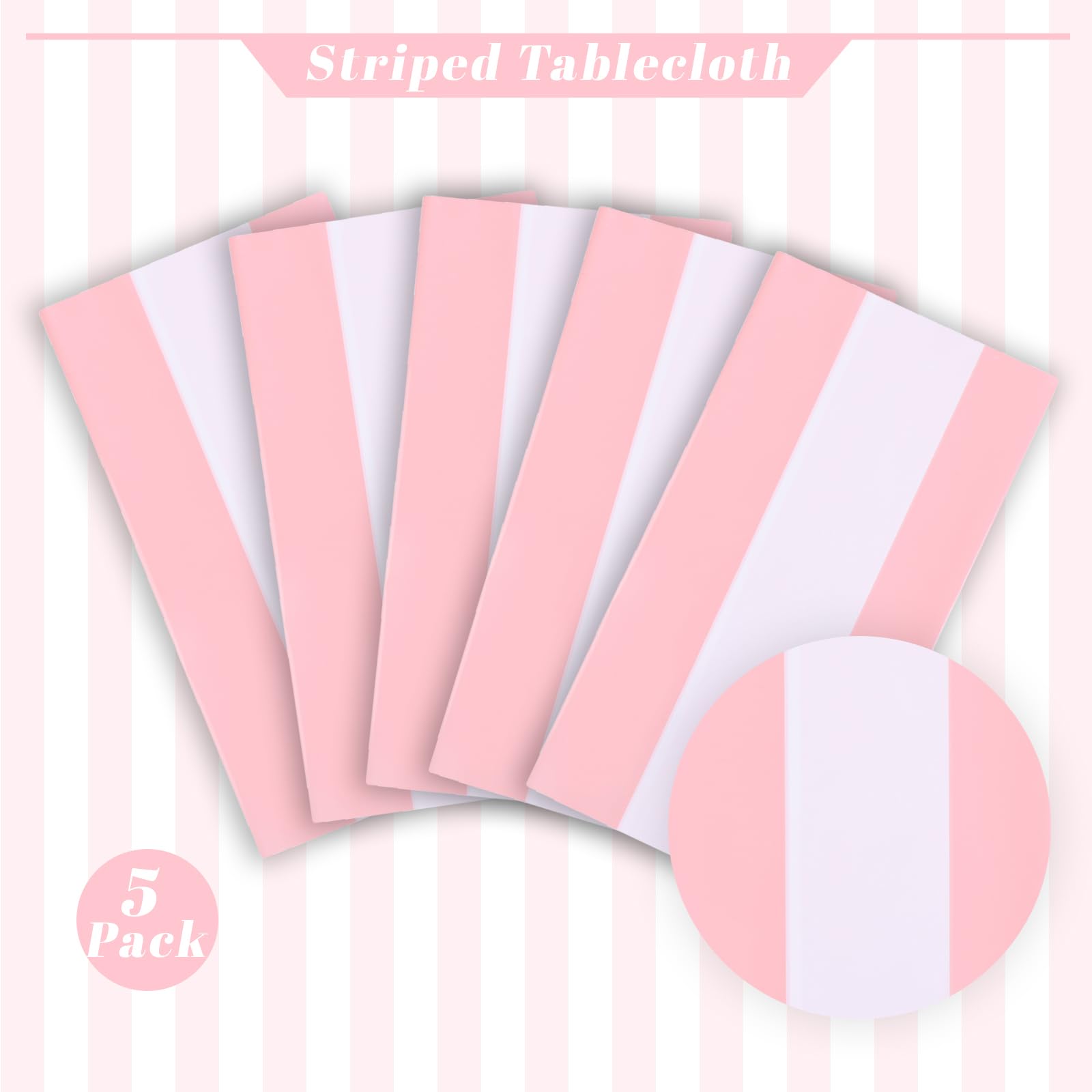 Kesfey 3 Packs Black and White Horizontal Striped Table Cloth 54 x 108 Inch Classic Black Stripe Tablecloths Disposable Plastic Stripe Table Covers Waterproof Picnic Tablecover for Halloween Party
