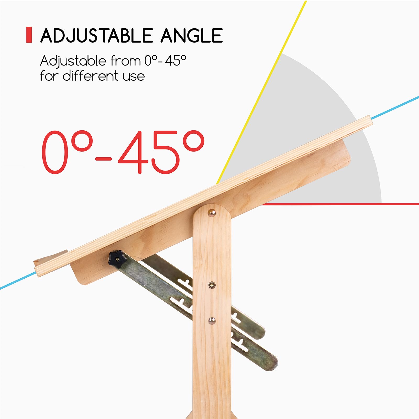 MEEDEN Wood Drafting Table & Stool Set,Artist Stool and Craft Table with Adjustable Height,Tiltable Tabletop for Artwork, Graphic Design, Reading, Writing