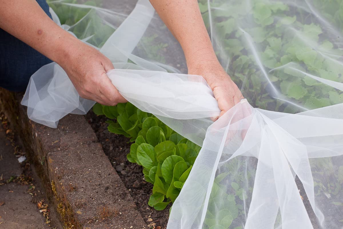 Agfabric Garden Netting 3.9x9.5' Insect Pest Barrier Netting for Garden Protection,Plant Cover Row Cover Mesh Netting for Vegetables Fruit Trees and Plants,White