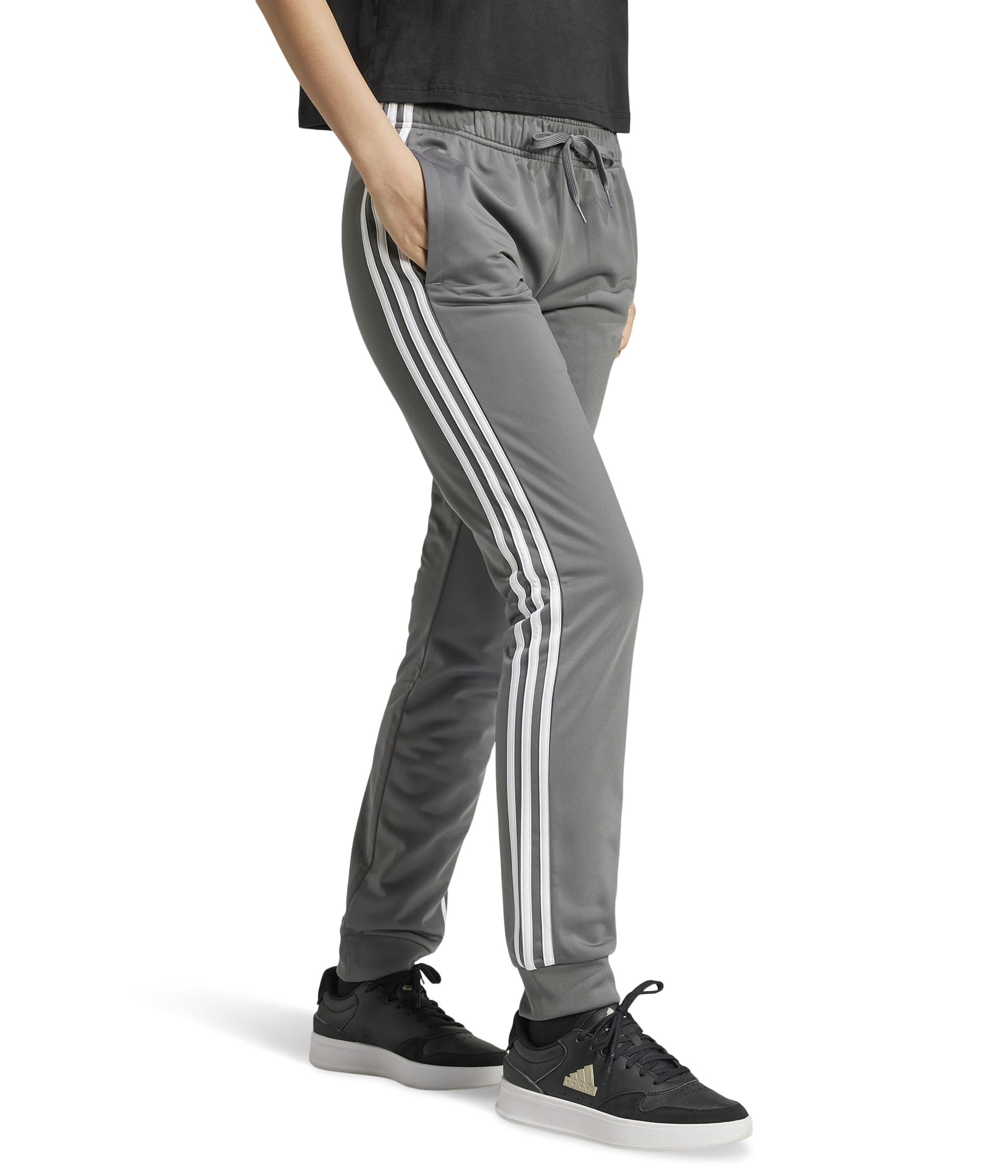 Adidas Womens Essentials Fleece Tapered Cuff Pants
