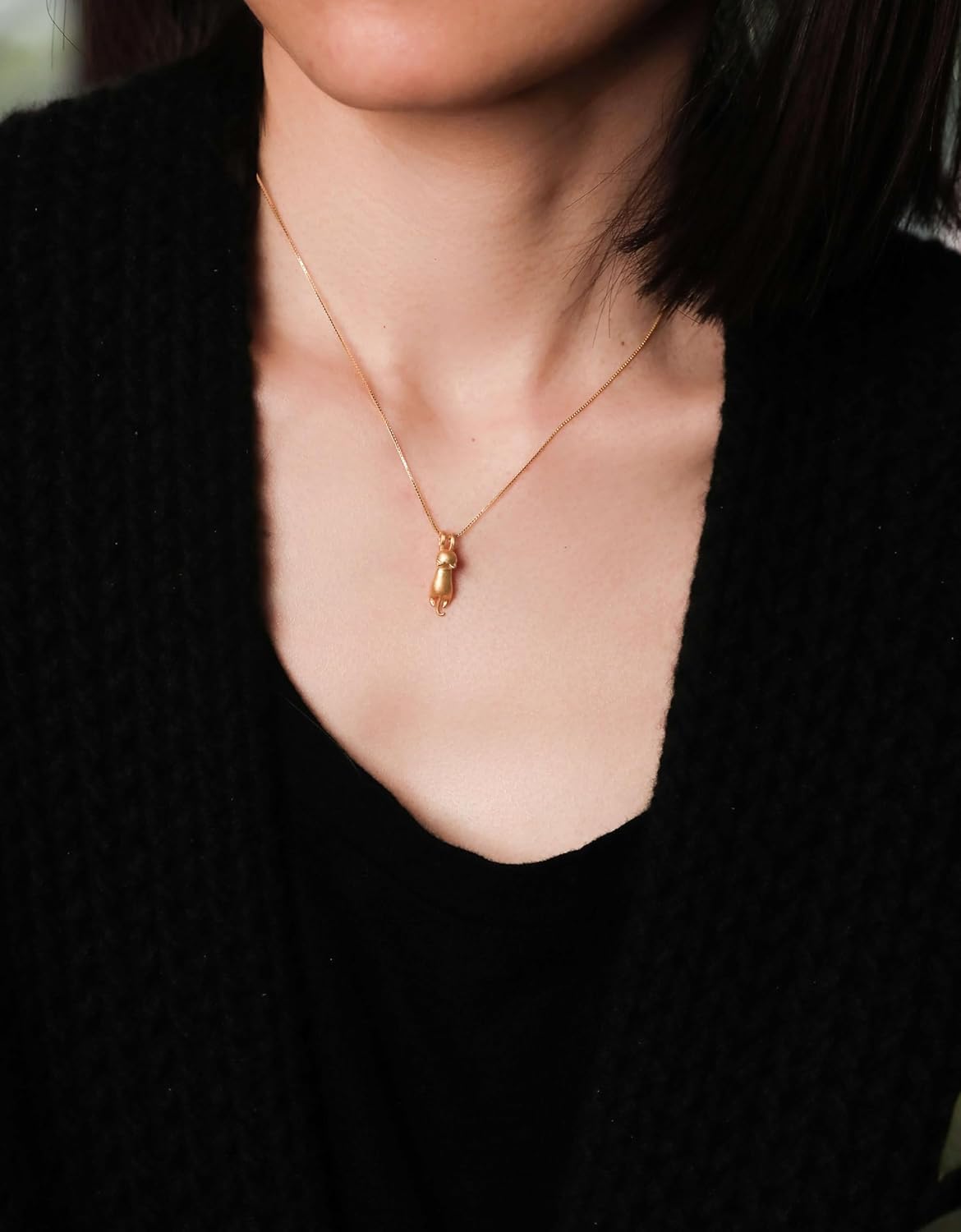 S.Leaf 925 Sterling Silver Cat Necklace Jewelry for Women Trendy Dainty Charm Pendant Necklaces Best Friend Birthday Gifts for Her Sister Mom Wife Womens