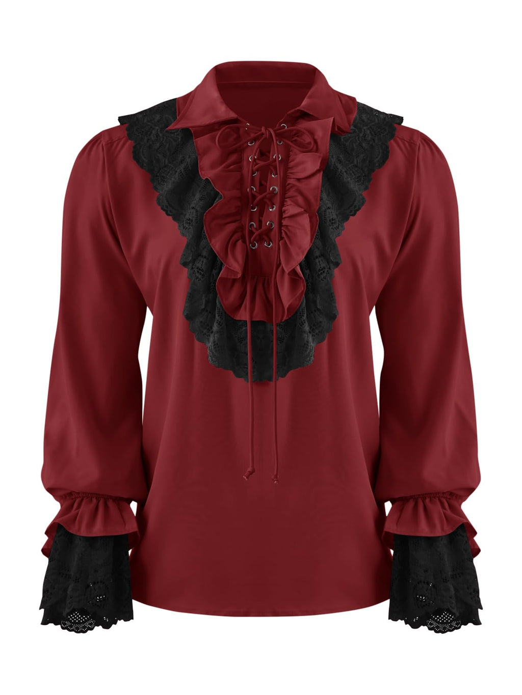 Runcati Mens Pirate Shirt Ruffle Renaissance Victorian Vampire Poet Shirts Steampunk Gothic Medieval Lace Costume