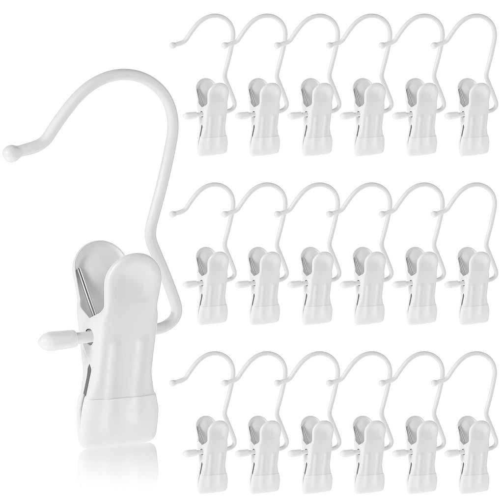 Hotop 20 Pieces Boot Hanger Clips for Closet, Laundry Hanging Hooks Heavy Duty Clips Boot Holder Portable Single Hooks Space Saving for Pants Jeans Clothes Hats Tall Towels (Black)