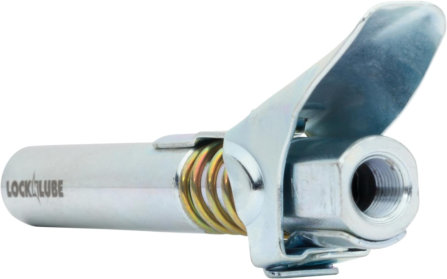 LockNLube Grease Gun Coupler XL - Universal Fit - Extra Reach for Recessed Grease Fittings