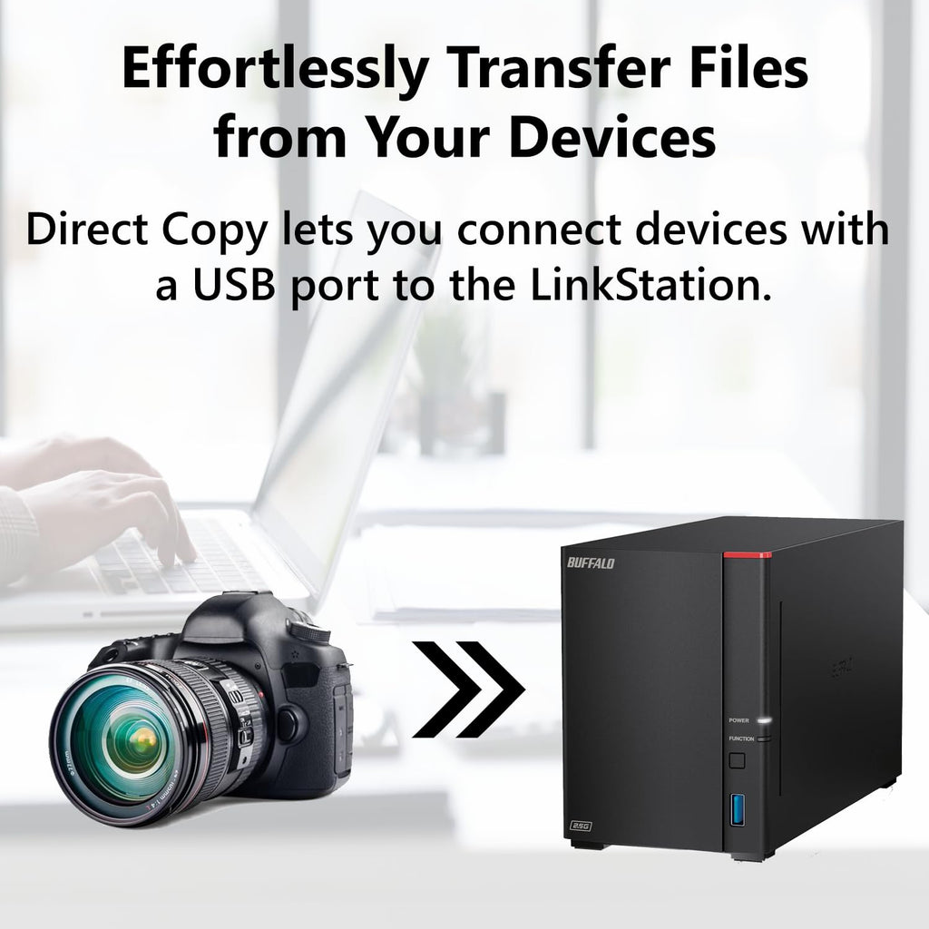 BUFFALO LinkStation 210 2TB 1-Bay NAS Network Attached Storage with HDD Hard Drives Included NAS Storage that Works as Home Cloud or Network Storage Device for Home