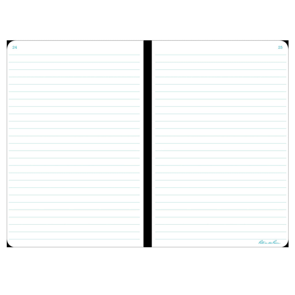 Rite In The Rain Weatherproof Stapled Notebook, 4.625" x 7", Black Cover, Universal Pattern, 3 Pack (No. 771FX)